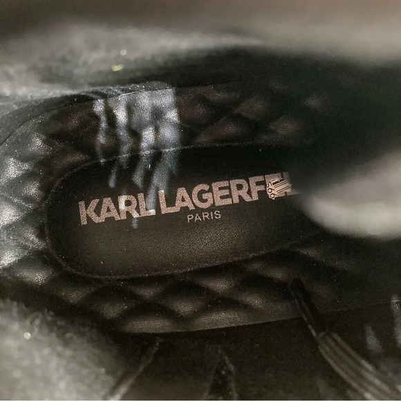 Karl Lagerfield High Top Studded Zip Sneakers. Sz: 9.5 - Picture 8 of 9